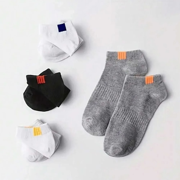 5 Par Låg Rör Män Sport Strumpor Inställt Andningsbart Mode Och Väl Matchade Casual Socks För Män Vår Och Sommar Slita 10 Pairs C One Size