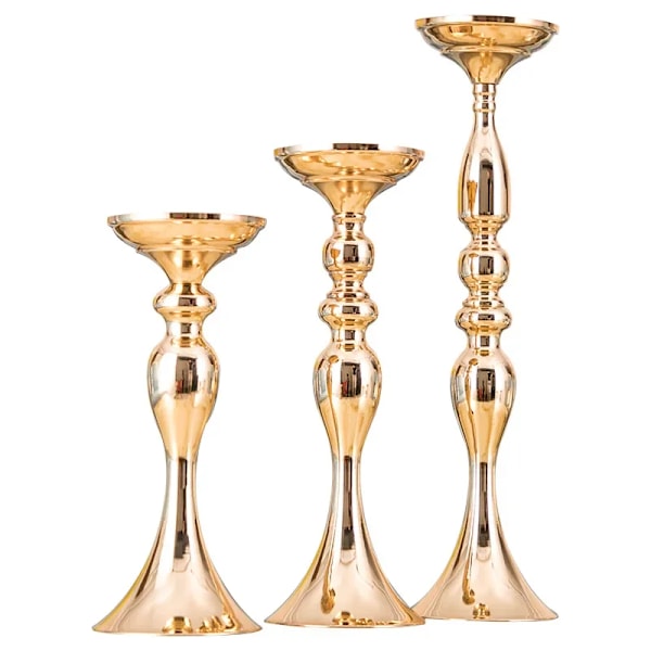 3 Färger Metall Sjöjungfru Candlestick Ljus Hållare Väg Leda Blomstervas Bröllop Leverans Av Bröllop Golden L 50cm