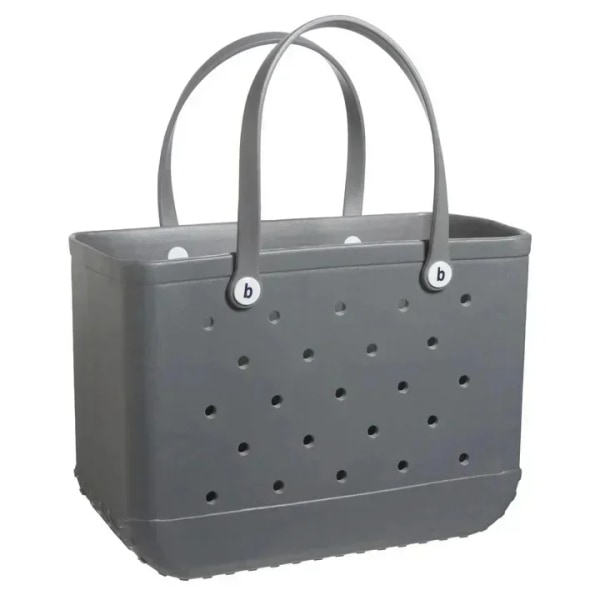 EVA Beach Bogg Bag Vattentät Extra Large Tote Shoulder Handväska Dam Handväska med stor kapacitet Mode Dam Beach Tote Bogg Bag Grey L 36x32x13cm