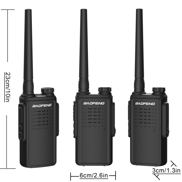1st Baofeng UHF IPX4 vattentät walkie talkie för jakt, bra julklapp Black