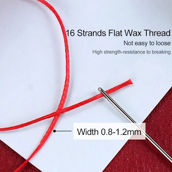 1,2 mm 300D Voksbehandlet Tråd Polyester Twine Cord Makramé Flettet Armbånd Fremstilling Beading String Trim Cord Til Diy Smykker Halskæde 15 Red