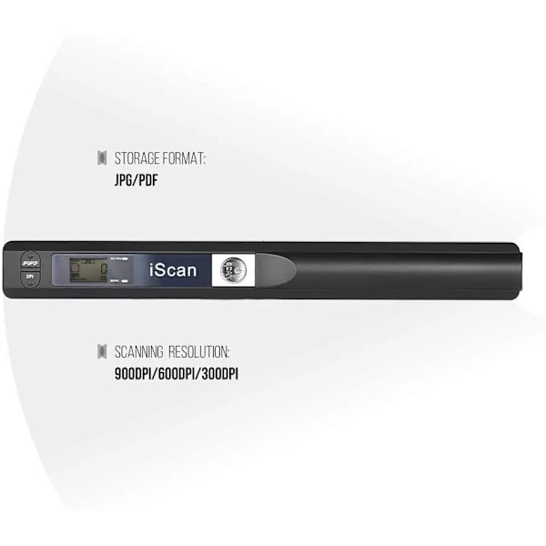 iScan Bærbar Håndholdt Scanner Fotos Kvitteringer A4 Dokumentscanner 900DPI til Skole Hjem Erhvervsscanning Understøtter JPG/PDF-format Red