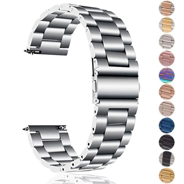 18 mm 22 mm 20 mm 24 mm band för Samsung Galaxy Watch 6 5 4 40 mm 44 mm 46 mm 5Pro 45 mm band i rostfritt stål för Amazfit Bip Huawei 4 Gold 18mm