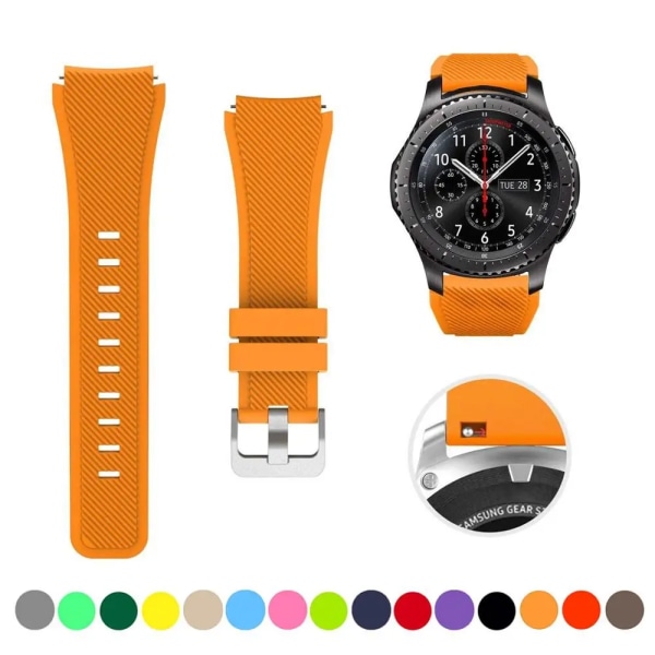 20mm 22mm Rem för Samsung galaxy watch4 44mm/40mm 5 pro active 2 Gear s3 Silikon Armband Huawei Watch gt2/3/2e band orange 5 22mm