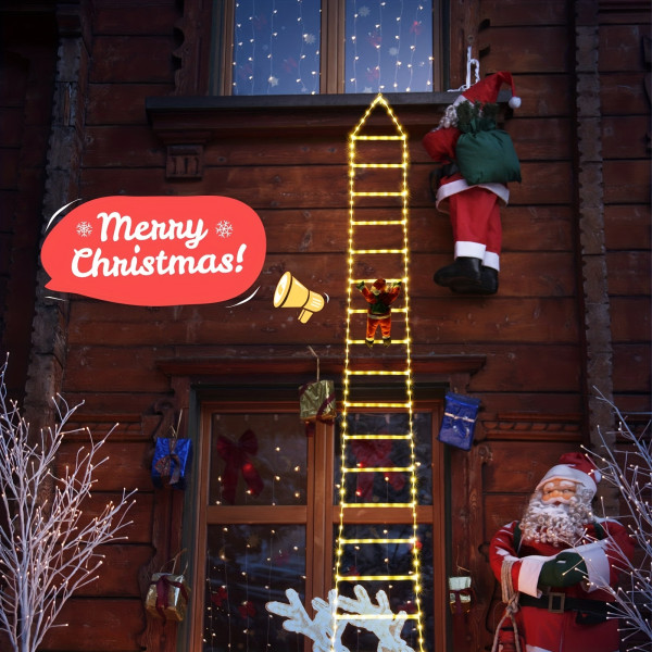 1st juldekorationsstegeljus med jultomten, juldekorationsljus, julgransdekoration, julbelysning, 299.72cm 1pc
