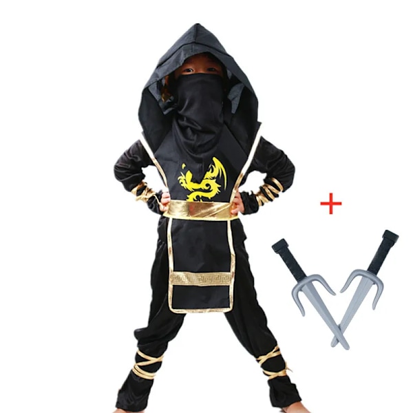 Ninja Kostym Pojke Halloween Kids Kostume Boy Ninja Muskel Kostym Med Ninja Skum Tillbehör Bästa Barn Gåva 02 XL(11-12Y)