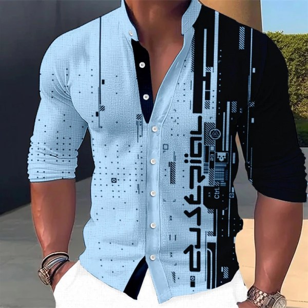 2023 Mode Populära Elements Skjortor med ståkrage Herröverdelar Casual utomhus festklänningar Mjukt, bekvämt tyg Toppar med knappar S96010965 XXL