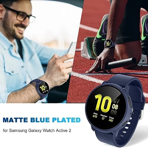 20 mm:n rannekorun suojakotelo Samsung Galaxy Watch 4/5/6 40 mm:n ja 44 mm:n rannekkeelle, Galaxy Watch Active 2 40 mm:n ja 44 mm:n rannekkeelle, suojaavat puskurit Lilac Active 2 40mm