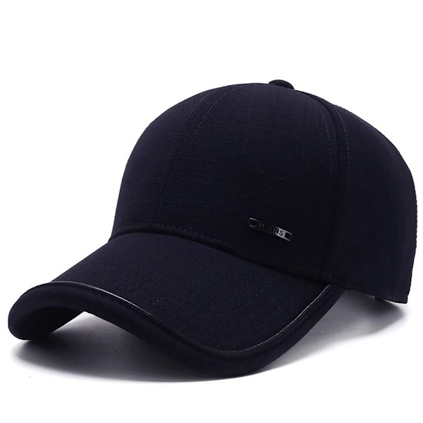 Hög Kvalitet Baseball Caps För Män Sun Utomhus Bomull Baseball Hats Manliga Pappa Trucker Hats Navy Blue