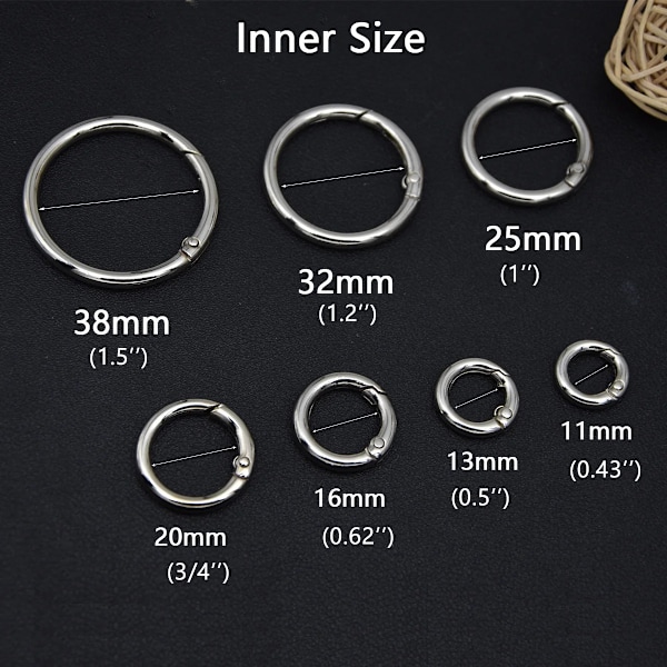 5 stk Metal O-Ring Nøglering Fjederspænder DIY Smykker Åbne Runde Karabinhager Nøglering Spænde Taskeklips Snap Hook Rose 38mm---5pcs