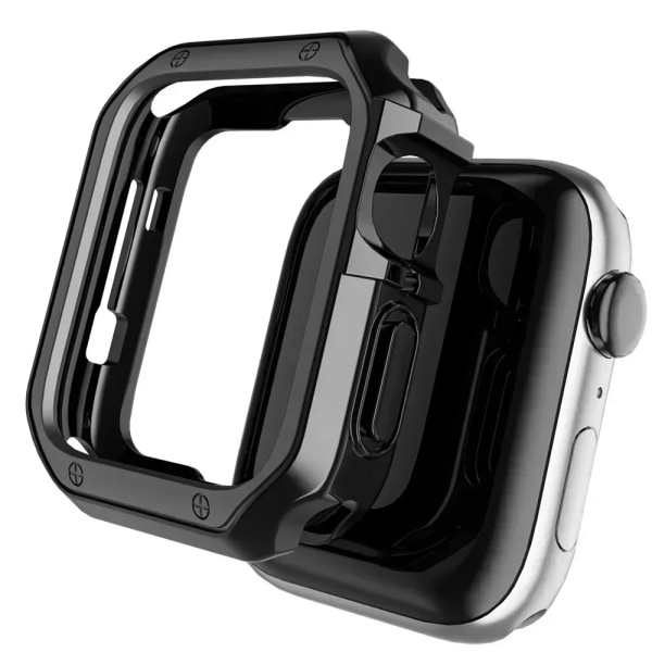 Case för Apple Watch i rostfritt stål för Apple Watch 38 mm 42 mm 40 mm 44 mm 41 mm 45 mm metallband för iWatch Series9 8 7 6 SE 5 4 3 2 1 Correa Black Set 38mm-Series 3 2 1