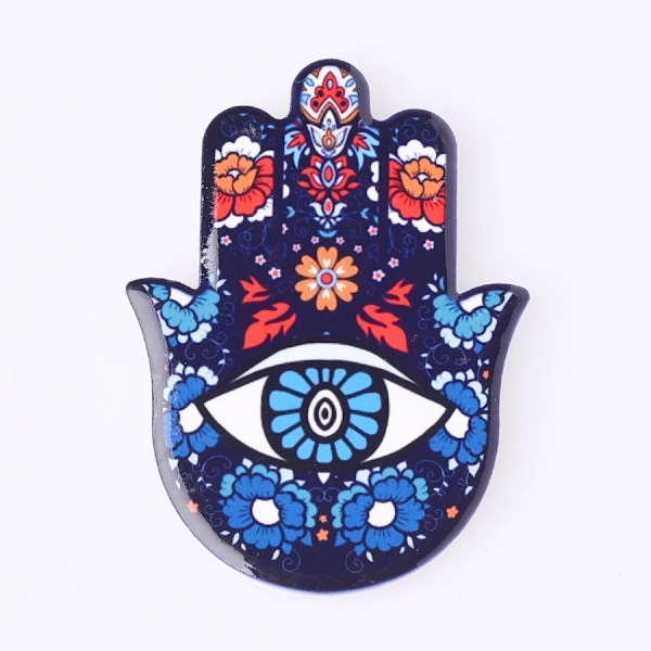 Creative Ceramic Hand Refrigerator Magnetic Stickers Hamsa Refrigerator Magnets Angel Eye Magnetic Fridge Magnets Home Decor A