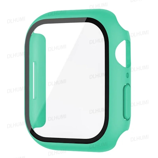 Hærdet glas til Apple Watch 9 8 44Mm 40Mm 42Mm 38Mm 41Mm 45Mm Pc Stødpude Skærmbeskytter Case Iwatch-serien 7 6 5 3 Se. Light green Series 123 42MM