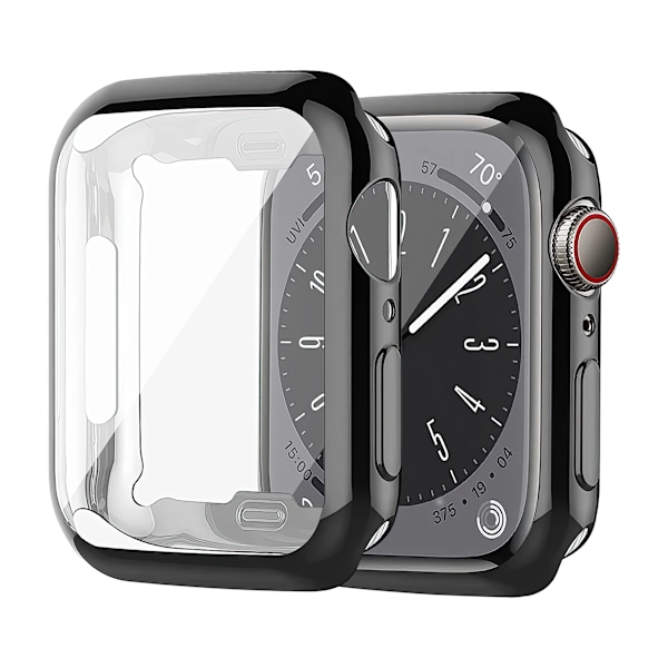 Cover til Apple Watch Etui 44mm 40mm 45mm 41mm 42mm 46mm 38mm skærmbeskytter silikone bumper iWatch serie 3 4 5 6 se 7 8 9 10 black 38mm series 3 2 1