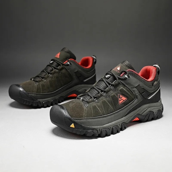 Nya högkvalitativa vandringsskor för män Slitstarkt läder Klätterskor Utomhusvandring Sneakers Gummisula Fabriksuttag Grey 41