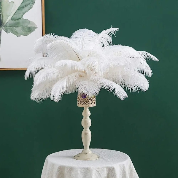 10 stk./sæt Nye Farvede Strudsefjer til Håndværk Bryllupsdekoration DIY Ferie Karneval Bryllup Plumas Engros Tilbehør 15-40CM 19 Champagne 20-25CM