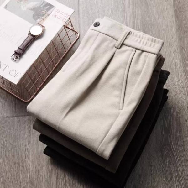 Ulla Byxor Mäns Moderiktiga Våren Och Hösten Rak Ankellånghet Slim-Fit Byxor Business Casual Byxor Män ' Dräktbyxor Höst Och Vinter Nytt Coffee 30