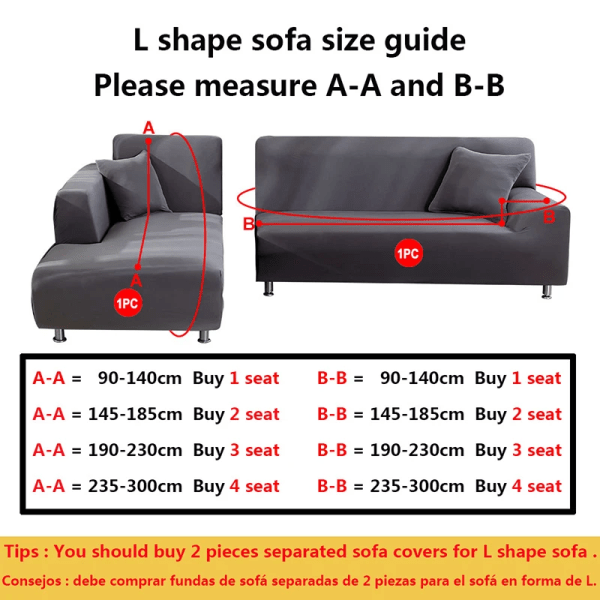 Elastiskt jacquardtyg cover Stretch cover L-formad soffa med överdrag Case för vardagsrum 1/2/3/4 sits Lake Blue L size (185-230cm)