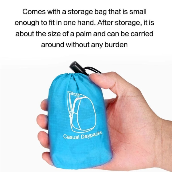 JJYY Vikbar vattentät utomhussportryggsäck - Ultralätt bärbar resväska för resor och camping Löpning Fitness Dark blue
