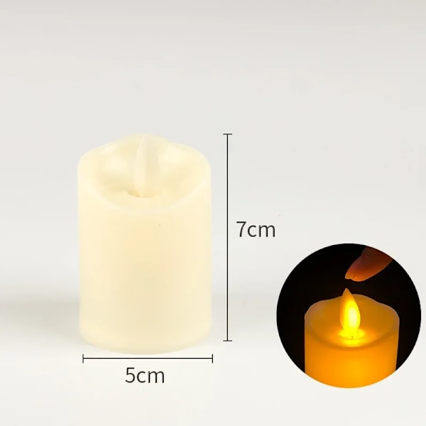 MunLii LED elektriska ljuslampor Swing Flameless Candles Batteridrivna ljus för bröllopsdekorationsfödelsedagsfesttillbehör 5cm-7cm