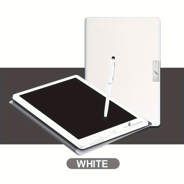 18,67 cm elektronisk anteckningsbok, LCD-skrivplatta med case, digitala ritbrädepresenter för studenter och vuxna (svartvitt)