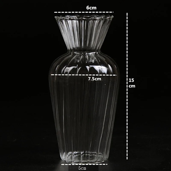 1 stk Nordisk Glas Blomster Vase Blomsterflaske Glas Vase til Blomster Transparent Hydroponisk Pot Vase Dekoration Hjem Værelse Dekoration style2