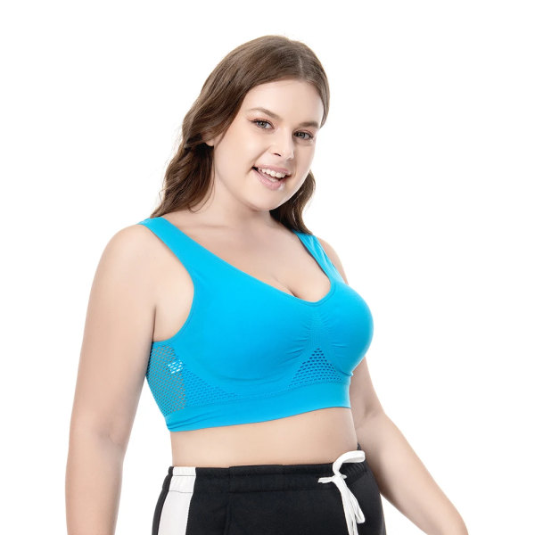 Sexiga kvinnor sömlös sport-BH Plus Size Gym Löpning Push Up Andas Bralette Osynlig Vadderad Väst Fitness Underkläder Topp BH light purple One Size