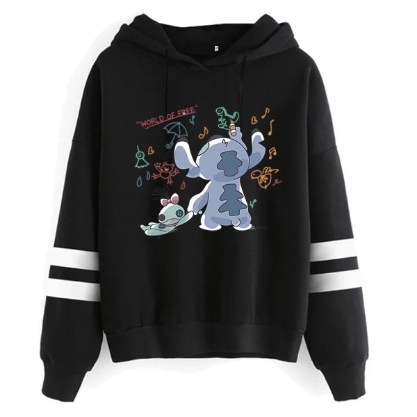 Estetisk Rolig Y2k jultröja Lilo Stitch Tecknad huvtröjor Dam Söt Stitch Anime Manga Hoody Kläder för kvinnor 59007 S