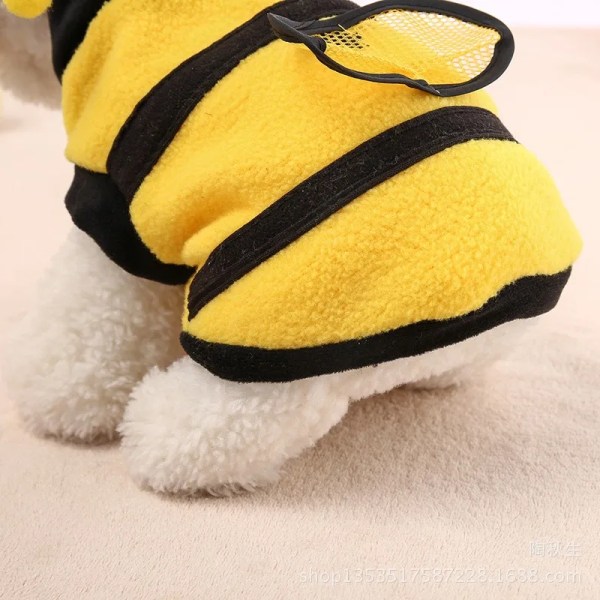 Pet Hund Kläder Kappa Huvtröja Kostym Outfit Valp Bumble Bee Varm Hund Katt Kläder Cosplay Klänning Kappa Husdjur Kläder För Små Hundar yellow 18(40x56cm)