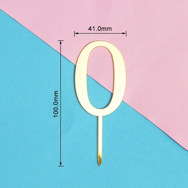 PAKKE med 10 stk. Mini fødselsdagstal kagepynt alder Akryl kagedekoration Mini til fødselsdagsfest bento kage 1 Gold