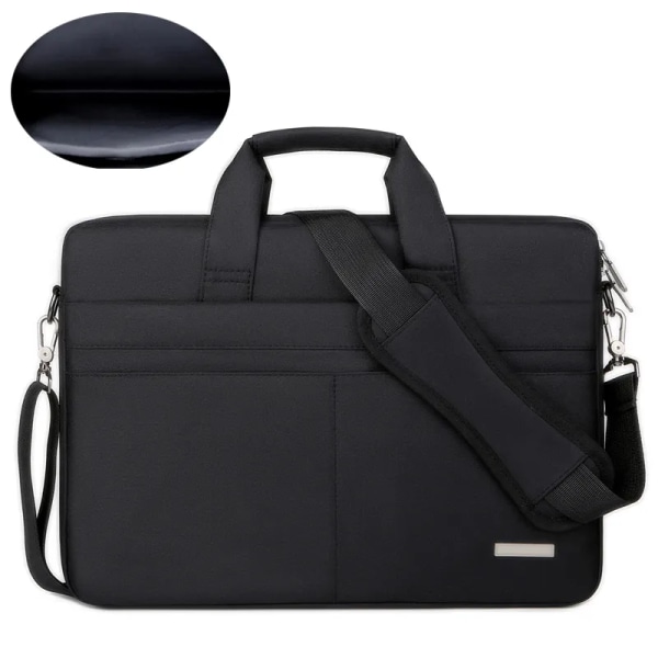 Laptopväska case Axelhandväska Notebookväska Portföljer för 13,3 14 15,6 17,3 tums Macbook Air Pro HP Huawei Asus Dell Model1-black 15.6-16.1 inch