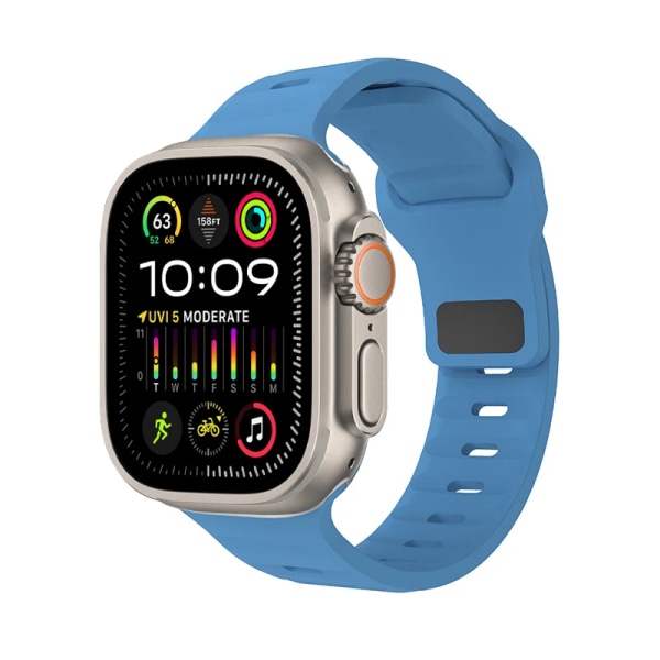 Ny originalrem för Apple Watch Ultra 49mm Sports Silikonarmband iWatch Series 9 8 7 45mm 41mm 6 5 4 3 SE2 44mm 40mm Band Sky blue 42mm 44mm 45mm 49mm