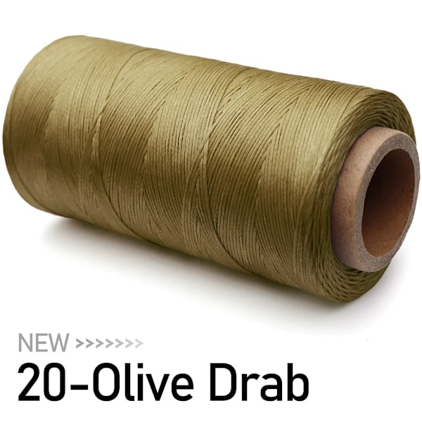 Vokset Lin Trådbinding | Vokset Tråd Sy Læder - Vokset Tråd 20-Olive Drab 1.0mm 210D - 200M