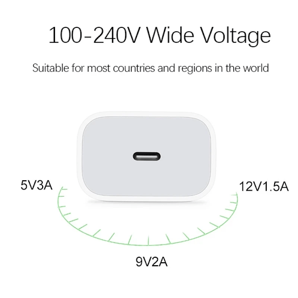 Original 20W USB-C Strømadapter til 15 14 13 Mini Pro Max Type C Hurtigoplader til Apple Kabel til X Xs 11 12 Plus Magsafe charger