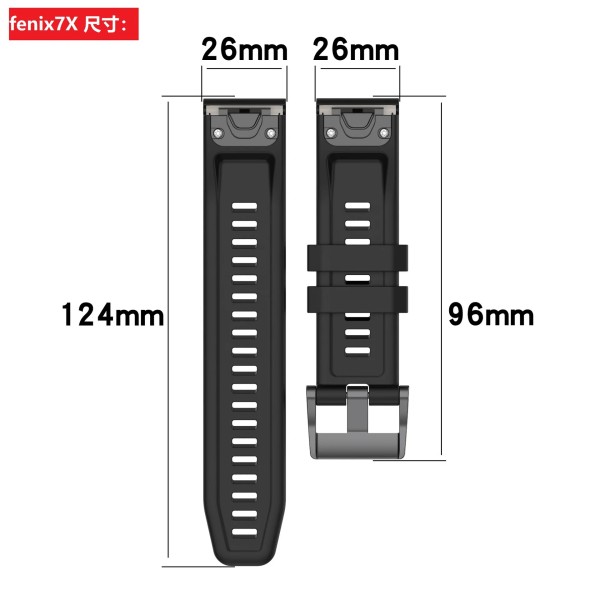 26mm silikonrem för Garmin fenix 7X 7 7S 6X 6 Pro 6S 5 5X Plus Smart watch Band Armband för Garmin Descent mk2i mk3 51mm 11 Garmin Fenix5 plus