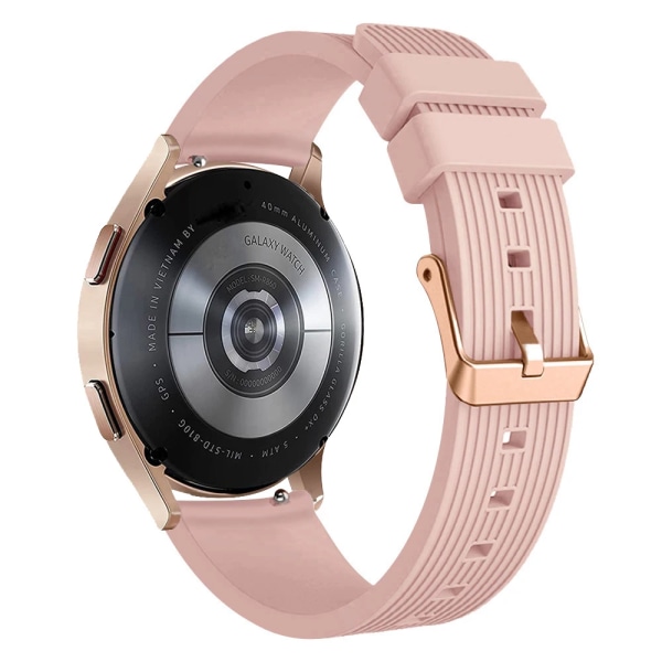 20mm silikonrem för Samsung Galaxy Watch 42mm Watch 4 5 Active 2 40 44mm Classic 42 46mm Rose Gold Spänne Armband WHITE Galaxy watch4 44mm