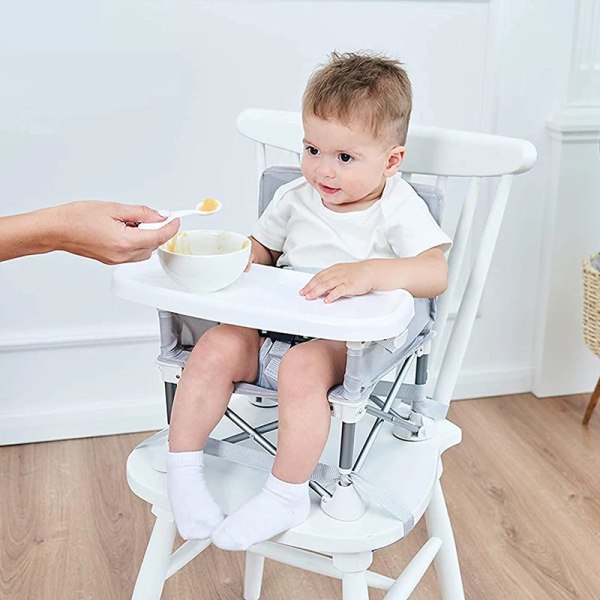 Baby Matsalsstol Bärbar resehopfällbar barn med matningsstol Utomhusstrandsits Baby Nytt grey