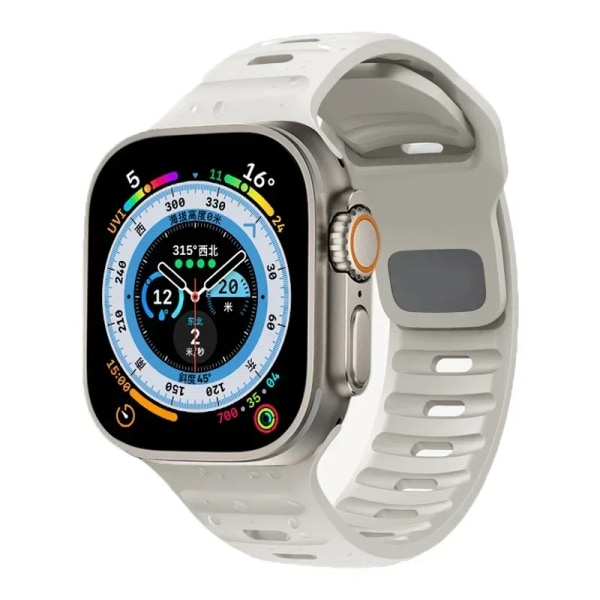 Silikonrem för Apple Watch Band 49mm 44mm 45mm 40mm 41mm 42mm 38mm Ultra 2 Sport Correa Armband iwatch Series 9 8 7 6 5 se starlight