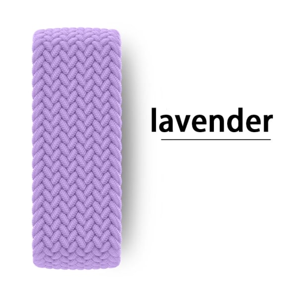 Flätad Solo Loop För Apple Watch Band 44mm 45mm 42mm 40mm 38mm 41mm Ultra 49mm Armband correa iwatch Series 9 SE 8 7 6 5 Rem lavender SS