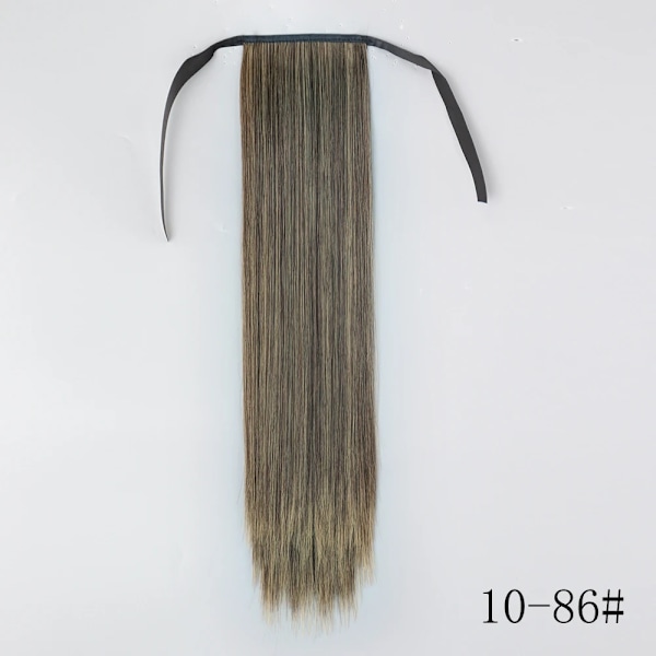 Lisi Girl Syntetiska Hår 22''34'' Lång Rak Ponytail Wrap Runt Ponytail Clip I Hår Extensions Svarta Hair Huvudkläder D13-10-86 34Inches  85cm