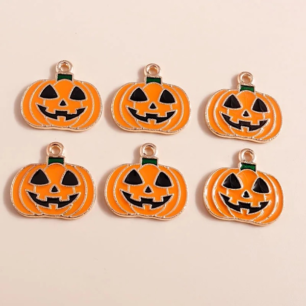 10 stk./parti mix emalj Halloween flagermus græskar spøgelse charms til smykker gør øreringe vedhæng halskæde d nøgleringe håndværk gave Blue white zinc plated