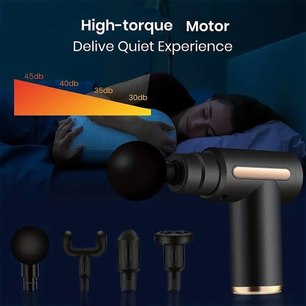 1pc Massage Gun, Deep Tissue Muscle Handheld Percussion Massager For Body, Back And Neck Pain, Ultra Compact Elegant Design, Powered By High Torque