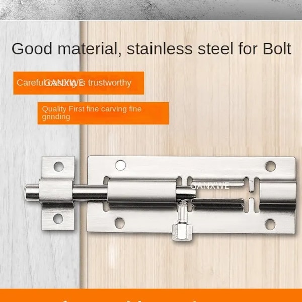 Hårdvara Gate Säkerhet Dörr Bult Lås Lås Barrel Bult 2/3/4/5/6/8 Tum Rostfritt Stål Dörr Lås Hårdvara För Hemma 8  inch