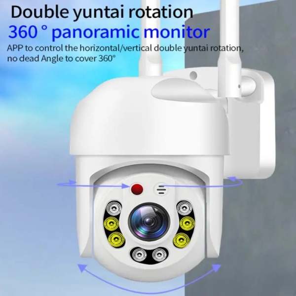 1080P 5G WIFI Övervakningskameror Utomhuskamera 360 Fullfärg Night Vision Motion Detect Auto Tracking Baby Monitor Ip-kamera AU Plug 1080P Add 64G Card