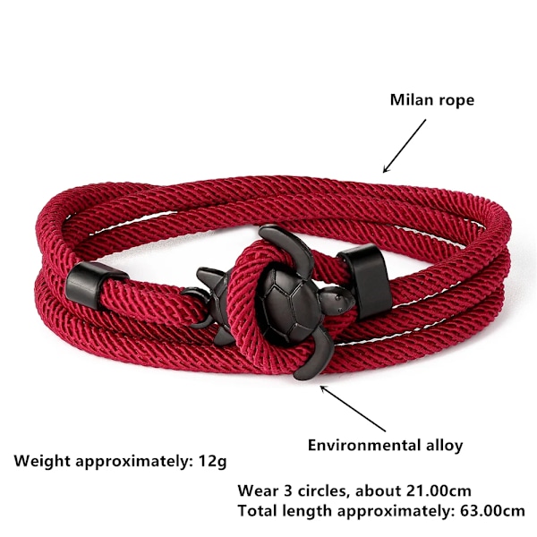 Outdoor Camping Räddningsnödrepband Dam Svart Sköldpadds armband Justerbart Milan Rep Armband Herrar Snygg Present TZ-1560