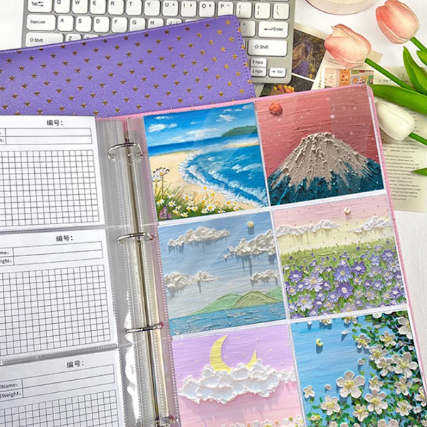 10Pcs A4 Clear Photo Album Refill Sidor Filskydd 4 Hålor 9 Ring Binder För Photocards 1grid