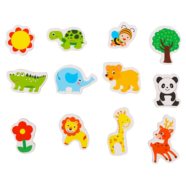 Söpö PVC hedelmä jääkaapin magneetti tarra Chidren Educat sarjakuva vihannes jääkaapin magneetti taulu magneettinen tikku koristelu 12 pcs animals 02