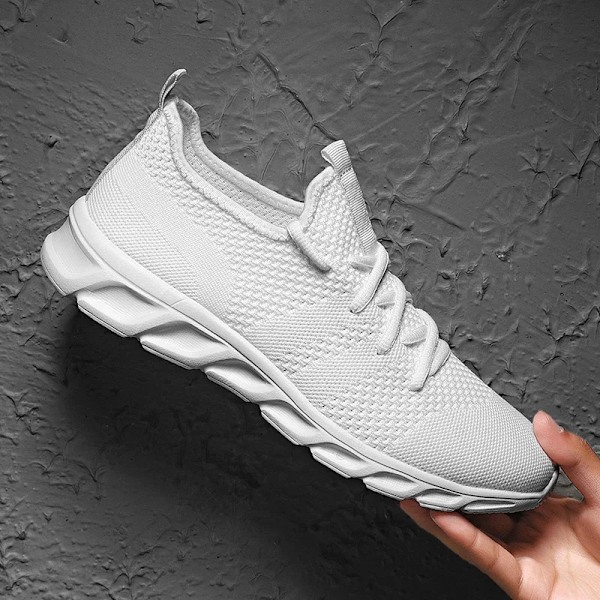 Hot Sale Light Man Rung Sko Komfortabel Åndbar Mænds Sneaker Casual Antiskid Og Slidstærk Jogging Mænd Sport Sneaker Sko WHITE 42