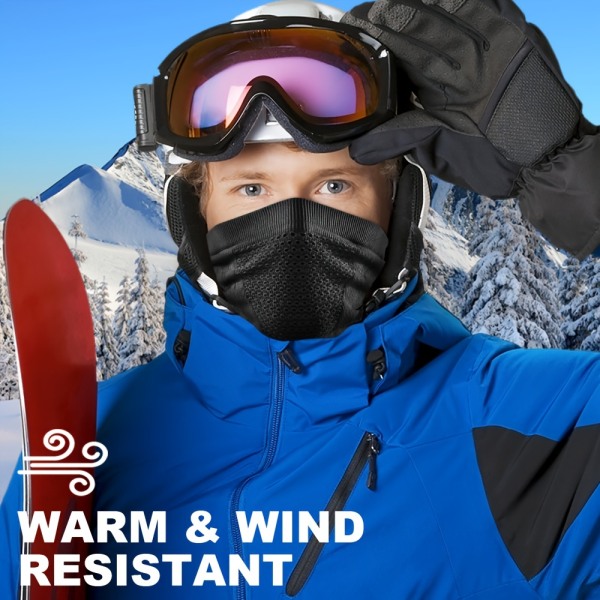 Winter Neck Damask Nackvärmare, Halv Face Ski Mask Cover Shield för kallt väder, Vindtät Tube Bandana Balaclava LY-W-02