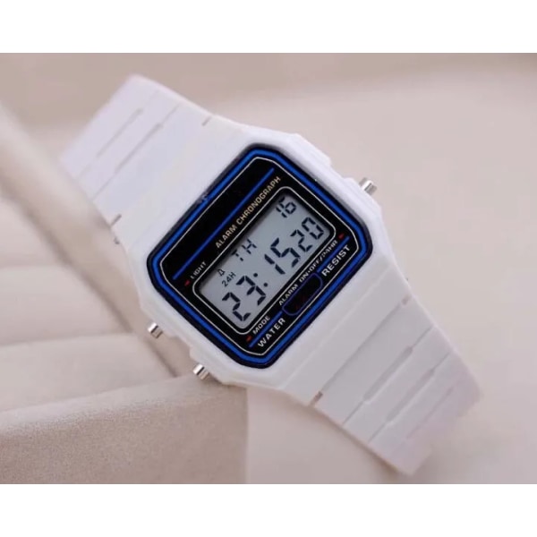 Watch Mode LED Digitala klockor Man Sport Militär Armbandsur Vintage Silikon Armband Elektronisk klocka Reloj Hombre White